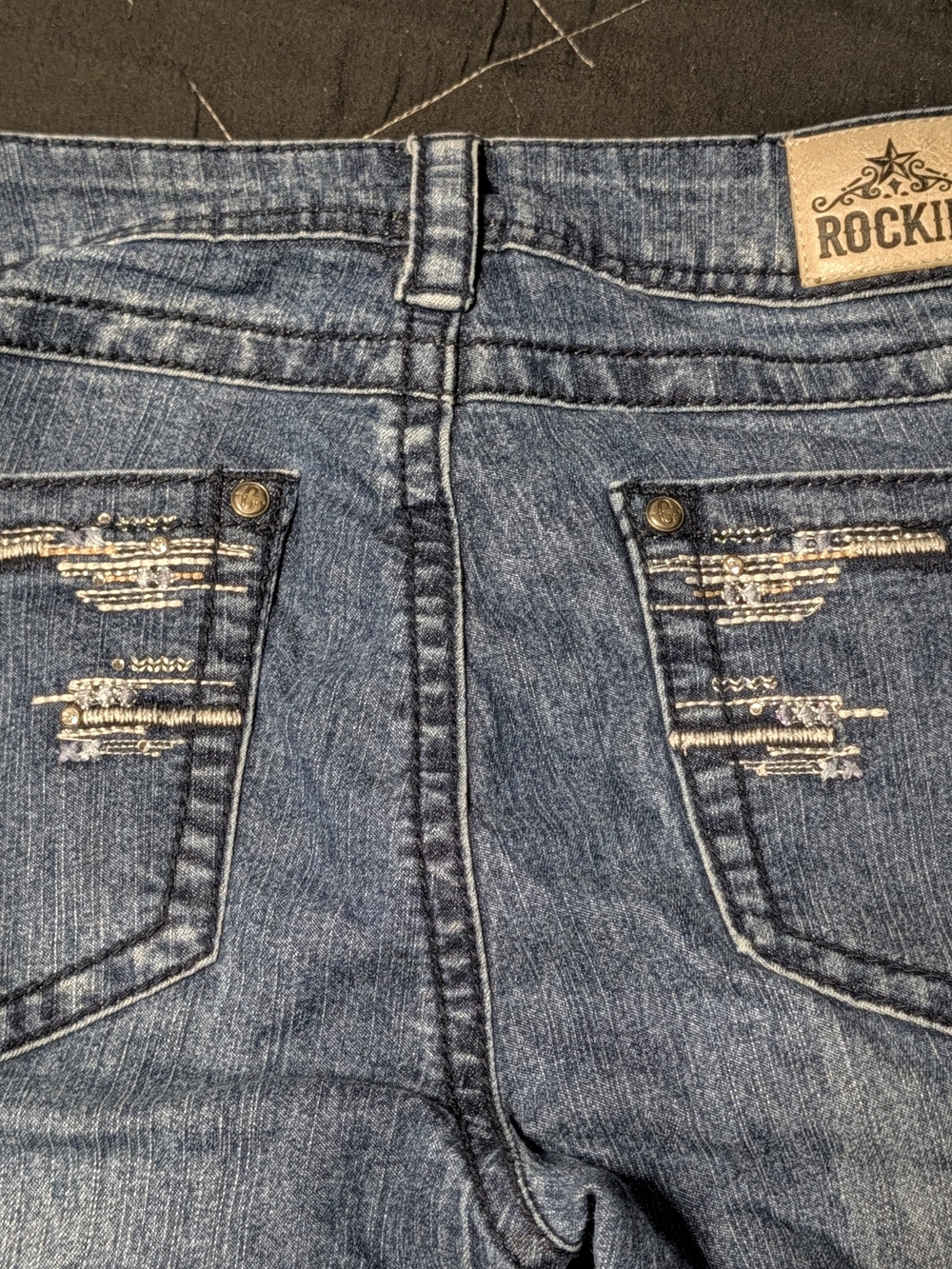 Rockin' Star Women's Bootcut Jeans in Medium Blue